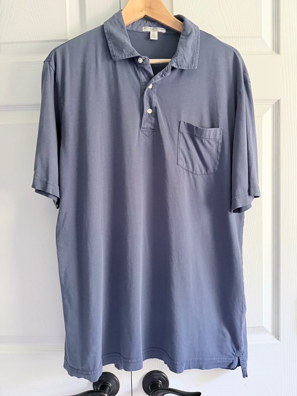 Peter Millar Tailored Fit Polo Shirt Men’s Large Blue Pima Cotton Pocket